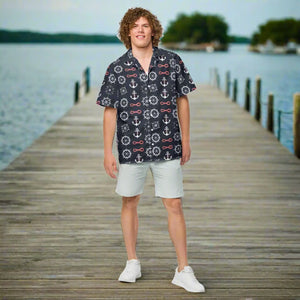 Nautical Button Shirt - Set Sail Moisture-wicking - Dipaliz - Shirts - Xs