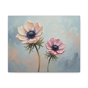 Canvas - Anemone Floral Art Natural Pine Frame Wall Decor Dipaliz 14″ x 11″ (horizontal) / 1.25’’