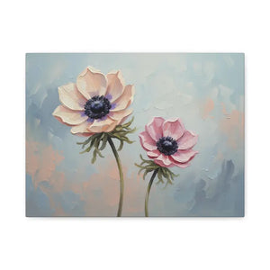 Canvas - Anemone Floral Art Natural Pine Frame Wall Decor Dipaliz 16″ x 12″ (horizontal) / 1.25’’
