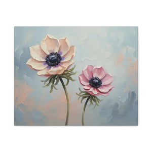Canvas - Anemone Floral Art Natural Pine Frame Wall Decor Dipaliz 20″ x 16″ (horizontal) / 1.25’’
