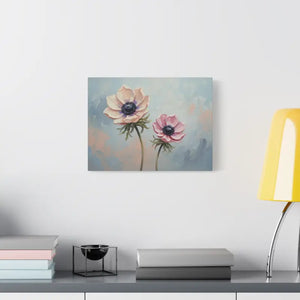 Canvas - Anemone Floral Art Natural Pine Frame Wall Decor Dipaliz