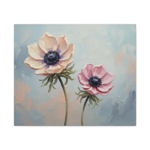 Canvas - Anemone Floral Art Natural Pine Frame Wall Decor Dipaliz 24’’ x 20’’ (horizontal) / 1.25’’