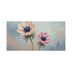 Canvas - Anemone Floral Art Natural Pine Frame Wall Decor Dipaliz 30’’ x 15’’ (horizontal) / 1.25’’