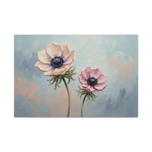 Canvas - Anemone Floral Art Natural Pine Frame Wall Decor Dipaliz 30″ x 20″ (horizontal) / 1.25’’
