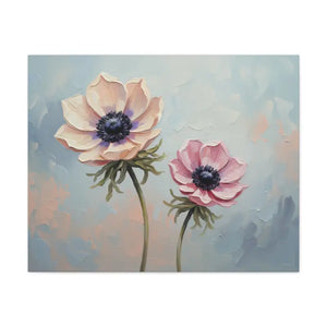 Canvas - Anemone Floral Art Natural Pine Frame Wall Decor Dipaliz 30’’ x 24’’ (horizontal) / 1.25’’