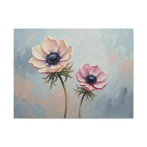 Canvas - Anemone Floral Art Natural Pine Frame Wall Decor Dipaliz 32’’ x 24’’ (horizontal) / 1.25’’