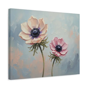 Canvas - Anemone Floral Art Natural Pine Frame Wall Decor Dipaliz
