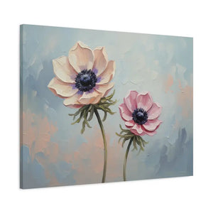 Canvas - Anemone Floral Art Natural Pine Frame Wall Decor Dipaliz