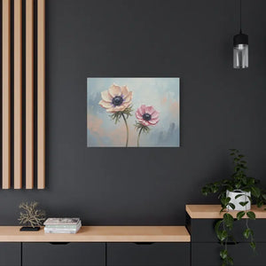 Canvas - Anemone Floral Art Natural Pine Frame Wall Decor Dipaliz