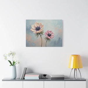Canvas - Anemone Floral Art Natural Pine Frame Wall Decor Dipaliz