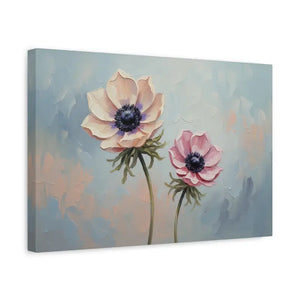 Canvas - Anemone Floral Art Natural Pine Frame Wall Decor Dipaliz