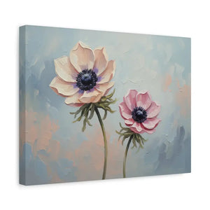 Canvas - Anemone Floral Art Natural Pine Frame Wall Decor Dipaliz
