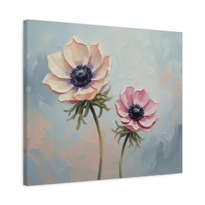 Canvas - Anemone Floral Art Natural Pine Frame Wall Decor Dipaliz