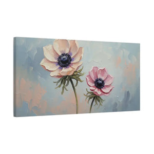 Canvas - Anemone Floral Art Natural Pine Frame Wall Decor Dipaliz