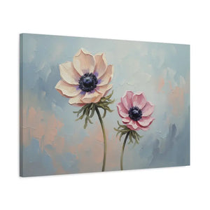 Canvas - Anemone Floral Art Natural Pine Frame Wall Decor Dipaliz