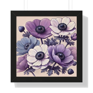 Elegantly Framed Anemone – Vertical Art Print - Dipaliz - Prints