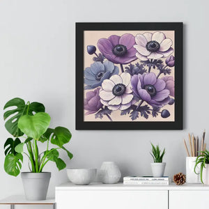 Framed Anemone Flowers Vertical Poster - Vibrant Art - Dipaliz - Prints