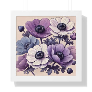 Framed Anemone Flowers Vertical Poster - Vibrant Art - Dipaliz - 16″ x / White - Prints