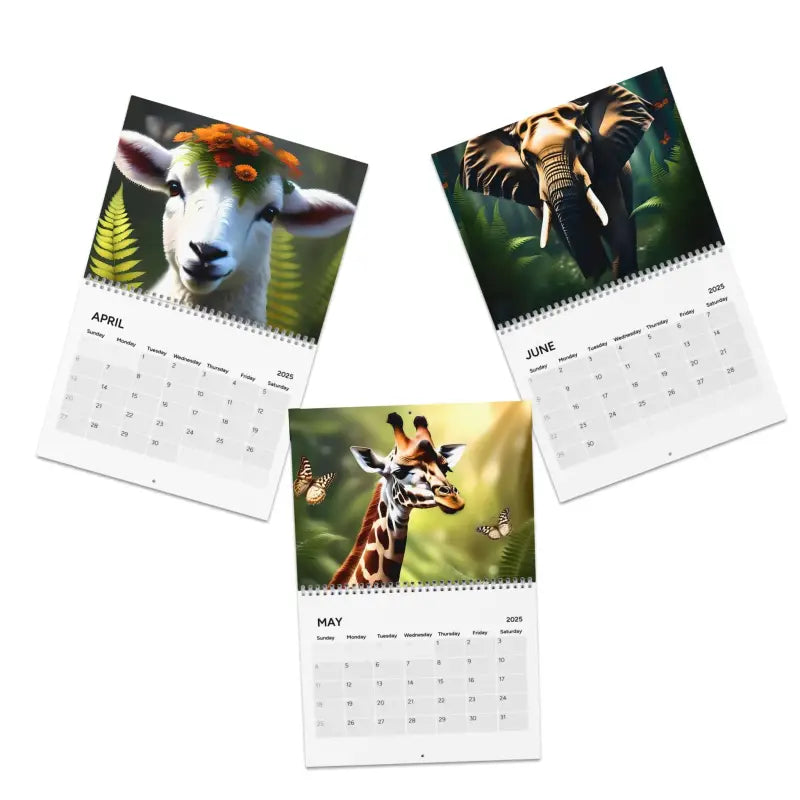 Dive Into 2025 with a High-quality Jungle Animal Portraits Calendar - 10.8’’ x 8.4’’ / Semi Glossy