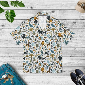 Hawaiian Camp Shirt Vibrant All-over Bold Nature Prints - Dipaliz - Xs - Shirts