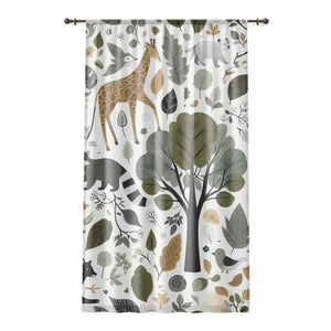 Animal Window Curtains - Bring Nature Home Chic Style - Dipaliz - Sheer / White / 50’’ × 84’’