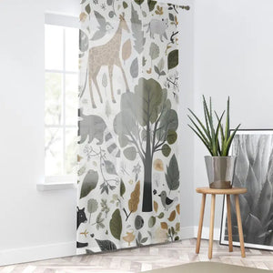 Animal Window Curtains - Bring Nature Home Chic Style - Dipaliz - Sheer / White / 50’’ × 84’’