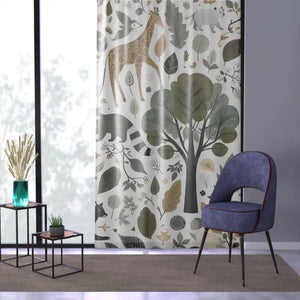 Animal Window Curtains - Bring Nature Home Chic Style - Dipaliz - Sheer / White / 50’’ × 84’’