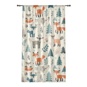 Chic Jungle Window Curtain - Stylish Animal Print Decor - Dipaliz - Sheer / White / 50’’ × 84’’ - Curtains