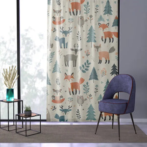 Chic Jungle Window Curtain - Stylish Animal Print Decor - Dipaliz - Sheer / White / 50’’ × 84’’ - Curtains