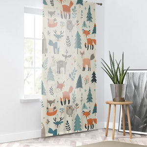 Chic Jungle Window Curtain - Stylish Animal Print Decor - Dipaliz - Sheer / White / 50’’ × 84’’ - Curtains