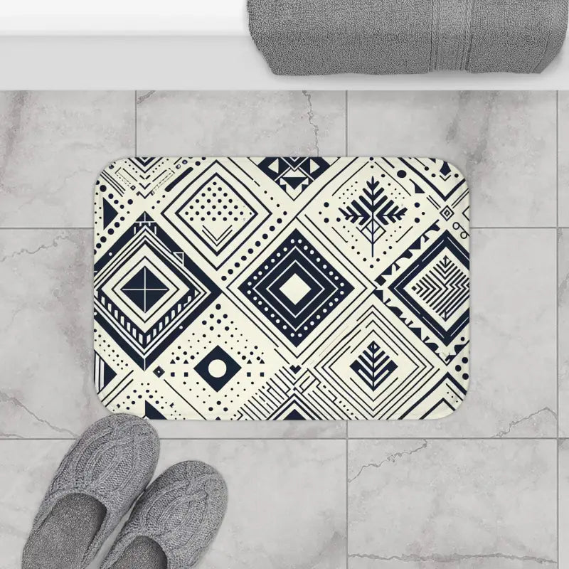 Elevate your Bathroom Style with a Geometric Bath Mat - 24’’ × 17’’ Home Decor