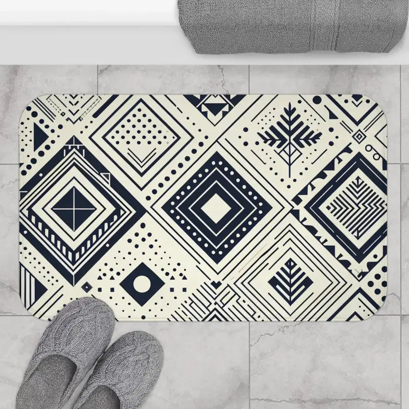 Elevate your Bathroom Style with a Geometric Bath Mat - 34’’ × 21’’ Home Decor