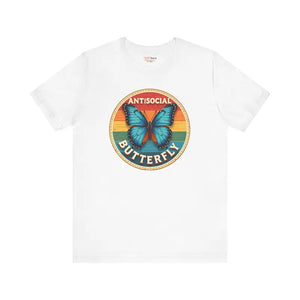Antisocial Butterfly Graphic Tee Premium Jersey Unisex - Dipaliz - White / Xs - T-shirts