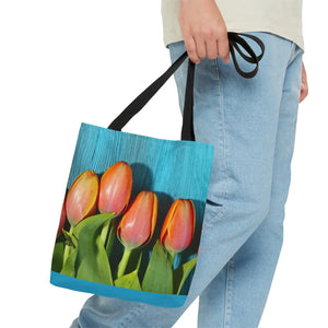 Tulips Tote Bag – Durable Polyester Carryall - Dipaliz - Bags