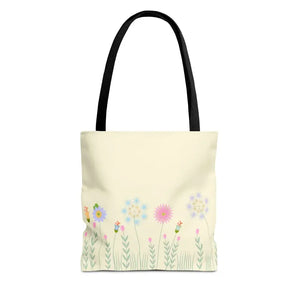Aop Tote Bag - Wild Flowers All Over Print - Dipaliz - 13’’ × / Black - Bags