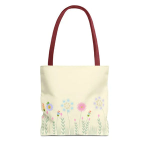 Aop Tote Bag - Wild Flowers All Over Print - Dipaliz - 13’’ × / Red - Bags