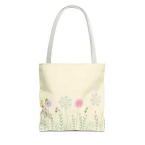 Aop Tote Bag - Wild Flowers All Over Print - Dipaliz - 13’’ × / White - Bags