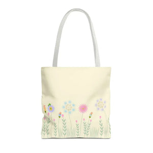 Aop Tote Bag - Wild Flowers All Over Print - Dipaliz - 16’’ × / White - Bags