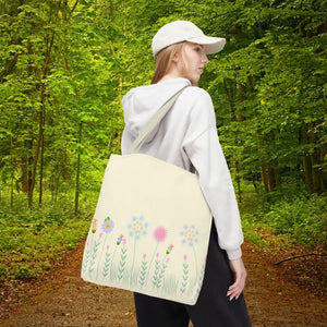 Aop Tote Bag - Wild Flowers All Over Print - Dipaliz - 18’’ × / Beige - Bags