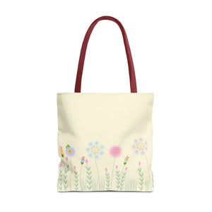 Aop Tote Bag - Wild Flowers All Over Print - Dipaliz - 18’’ × / Red - Bags