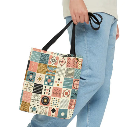 Dazzle with a Pastel Geometric Pattern Aop Tote Bag - Small Bags