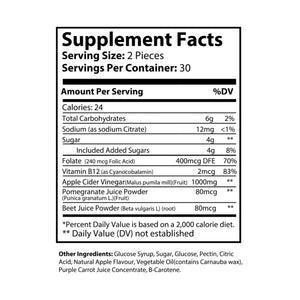Energy Apple Cider Vinegar Gummies - Lab Tested - Dipaliz - Herbal Supplements