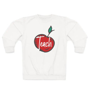 Text Teach Unisex Sweatshirt Cut Apple Print - Dipaliz - Sweatshirts