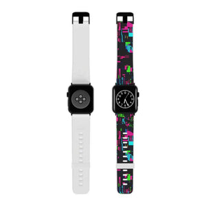 Retro Glitch Apple Watch Band - Pixel Silicone Strap - Dipaliz - 7.5’’ × 0.75’’ / 38 - 40 Mm / Black - Accessories