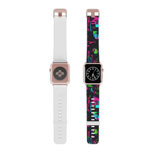 Retro Glitch Apple Watch Band - Pixel Silicone Strap - Dipaliz - 7.5’’ × 0.75’’ / 42 - 44 Mm / Rose Gold - Accessories