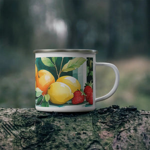 Rugged Enamel Camping Mug - Oranges Design 12oz - Dipaliz - Mugs