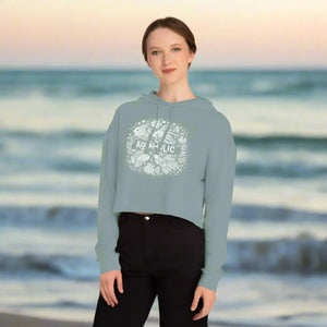 Aqua Holic Cropped Hoodie - Beach Vibes Fleece - Dipaliz - Hoodies - Xs