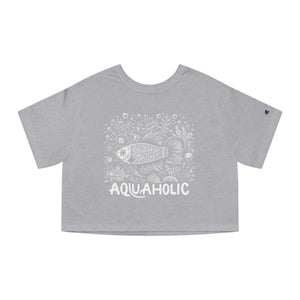 Aquaholic Cropped T-shirt - Sea Inspired Style - Dipaliz - Oxford Grey / Xs
