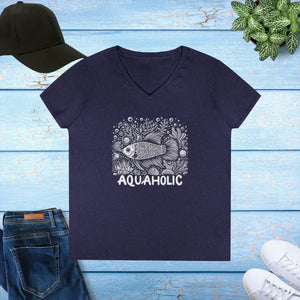 Aquaholic Ladies V-neck T-shirt Elevates Everyday Style - Dipaliz - s / Heather Navy - T-shirts