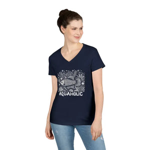 Aquaholic Ladies V-neck T-shirt Elevates Everyday Style - Dipaliz - T-shirts